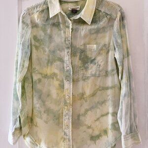 Pilcro by Anthropologie Tie-Dye Button Down Shirt (Size S/P)
